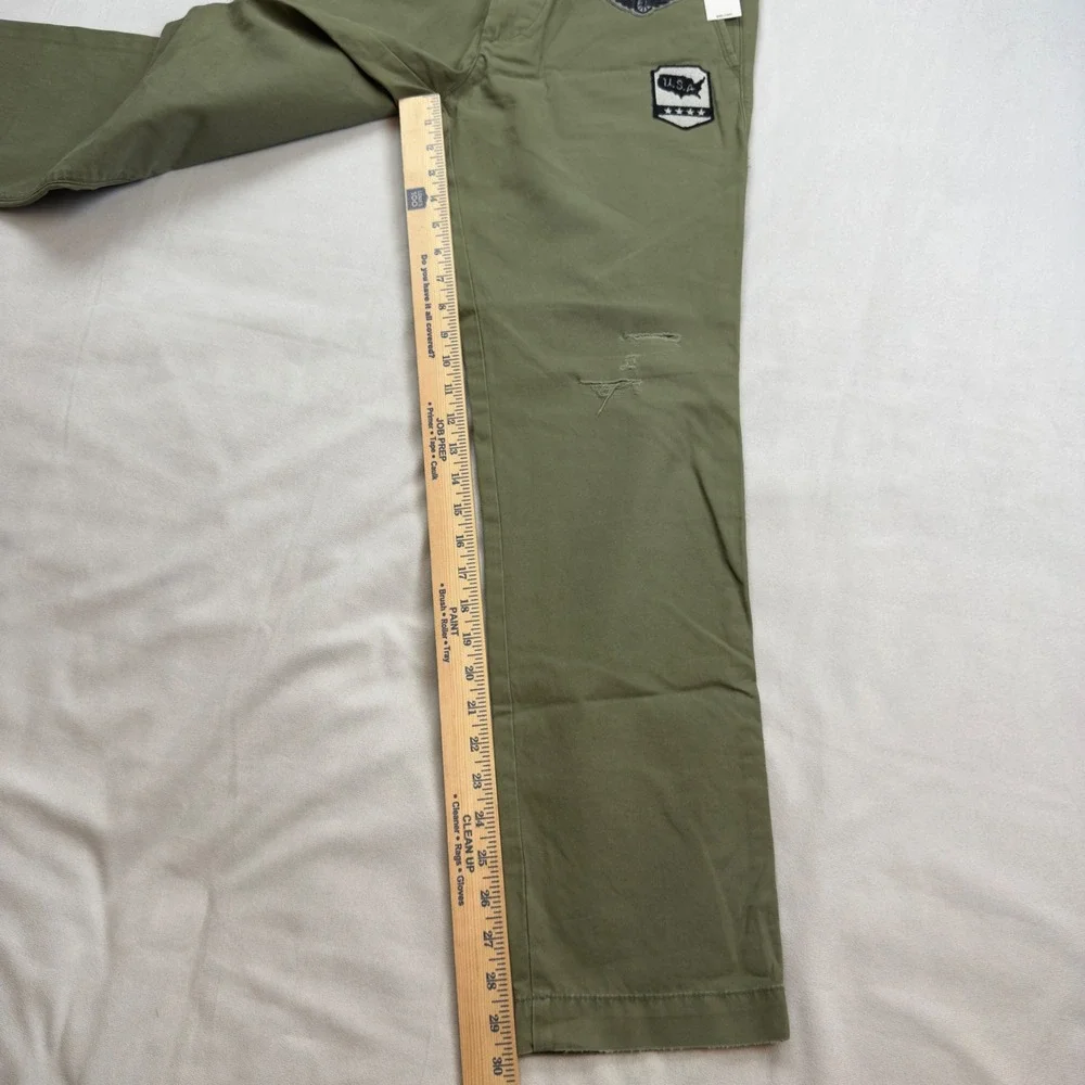 GAP Mens Slim Fit Military Patches Chino Pants 30x30 Olive Green‎ NWT - Picture 4 of 10
